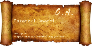 Oszaczki Anatol névjegykártya